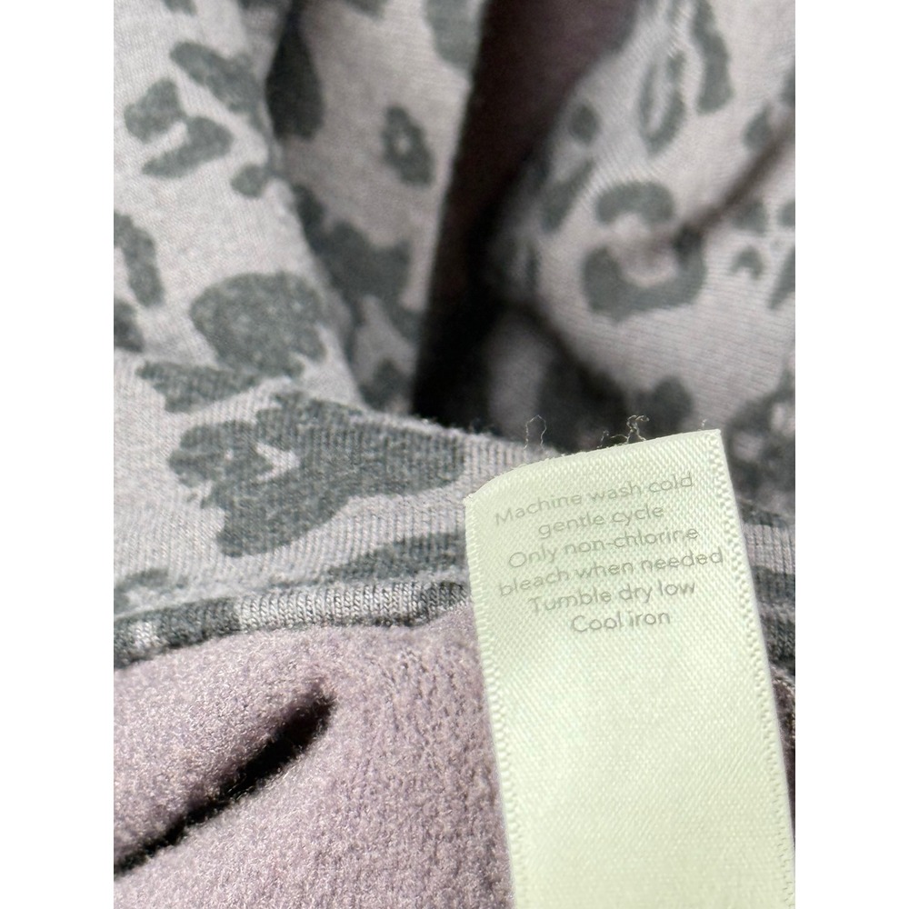 Athleta Coaster Luxe Sweatshirt Purple Leopard Print Crewneck Pullover Medium - Picture 8 of 8